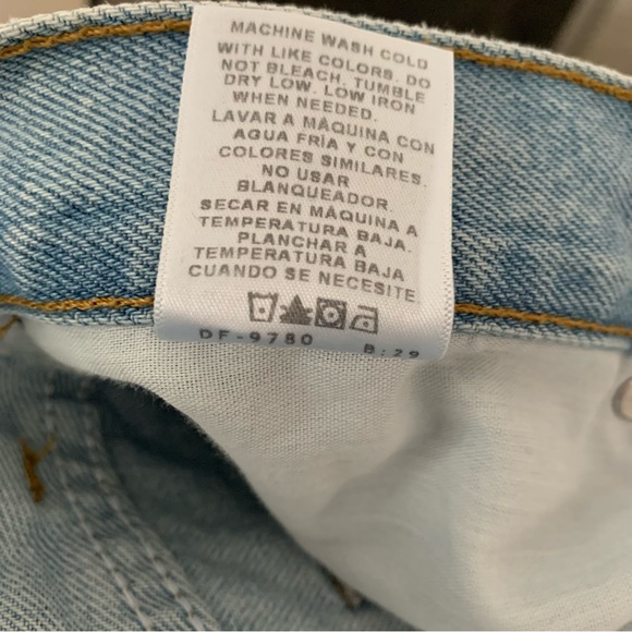 Vintage 100% Cotton Light Wash Straight Leg Denim Jeans 36x30 - Picture 4 of 13